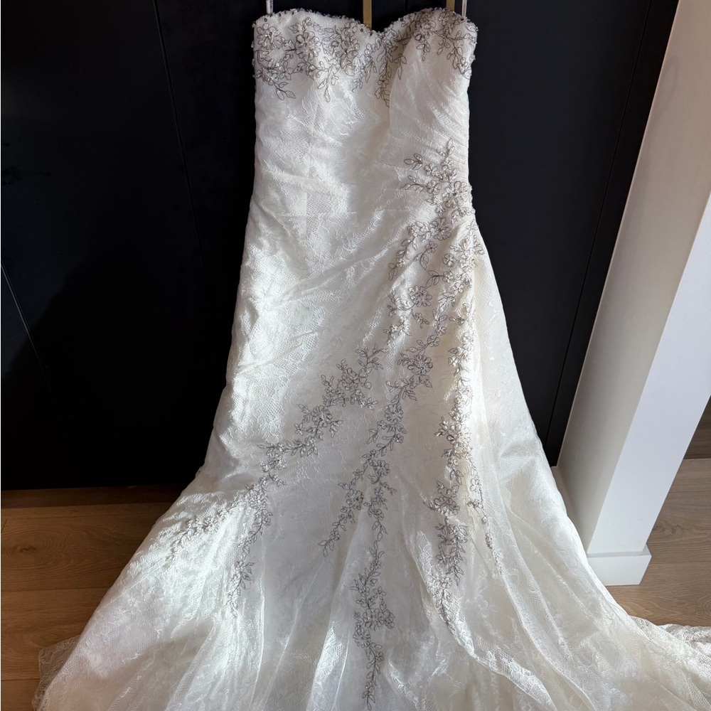Strapless White Beaded Wedding Gown - Picture 2 of 4